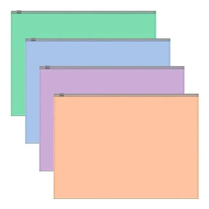 Zip-пакет пластиковый EK Matt Pastel Bloom, A4, ассорти, фото №1