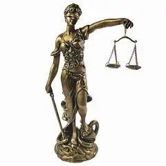 Фигура Фемида (cусальное золото) 10х17х33 см, фото №1