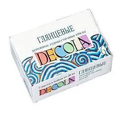 Набор красок акриловых глянц 6цв."Декола" в банках, фото №1
