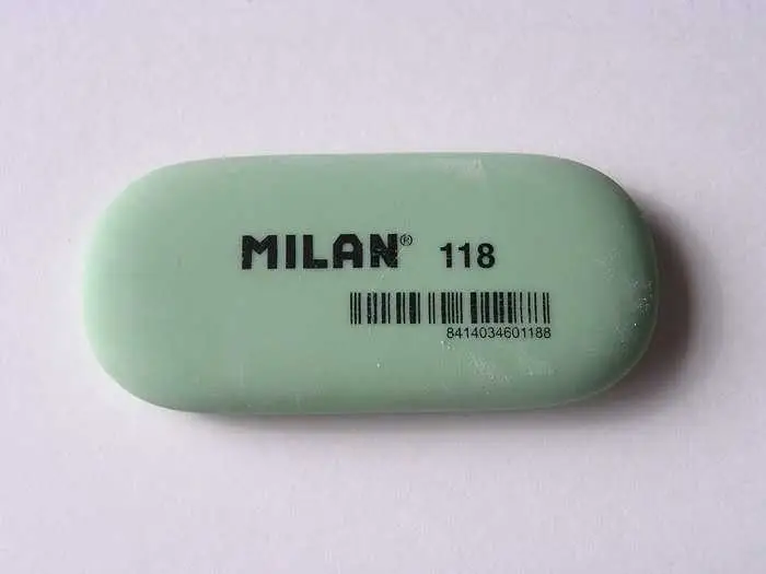 Ластик каучуковый "MILAN 118" овальный, 62x28x8мм, цв.ассорти, фото №1