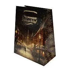 Сумка подарочная "Сияние города" 18x23x10см мат.лам.и тис.фол., фото №1