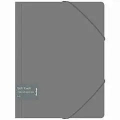 Папка на резинке Berlingo "Soft Touch" А4, 600мкм, серая, фото №1