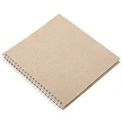 Скетчбук квадр 19*19см 60л обл Крафт греб 160г белая бум, фото №1