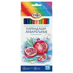 Карандаши акварельные Гамма "Классические"12цв шестигр+кисть, фото №1