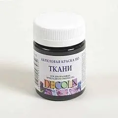 Краска по ткани "Декола"  50мл черная акрил, фото №1