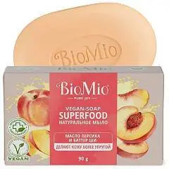 Мыло BioMio Персик и ши 90гр, фото №1