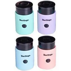 Точилка пластиковая "Instinct" с контейнером, 1 отв, асс, фото №1