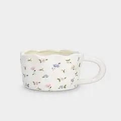Кружка Нежные цветы Mint flowers 460мл керам молочн, фото №1