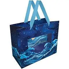 Сумка подарочная  "Moon sky" 23*18*10см  фольга, фото №1