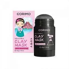 Маска д/лица в стике Corimo Черная с вулканич пеплом и цинком 40, фото №1