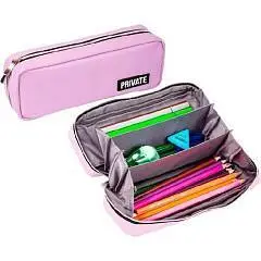 Пенал "deVENTE. Private" 21x9x5 см, иск.кожа, 3 внутр.отд, сирень, фото №1