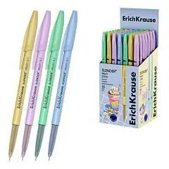 Ручка шариковая ErichKrause Slender Stick Milky, 0,7мм, синяя, фото №1