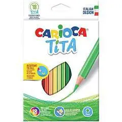 Карандаши цветные пластиковые 18цв "Tita" Carioca, фото №1