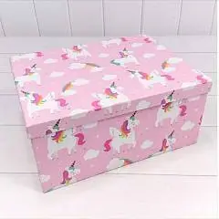 Коробка подарочная "Единорог на роз фоне" 20,7*14,3*8,5 см 10-3, фото №1