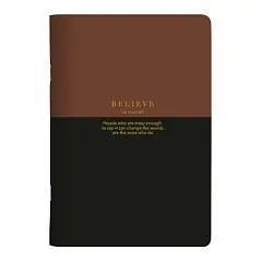 Тетрадь 40л КЛЕТКА "Believe", коричневая полоса, фото №1