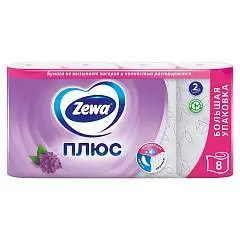 Туалетная бумага Zewa Плюс Сирень, 2 сл, 8 рул, фото №1
