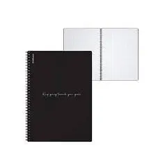 Тетрадь А4 80л кл "Words" черный, пластиковая обл, спираль, фото №1