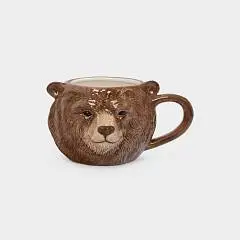 Кружка Медведь Manly 540мл керам коричн, фото №1