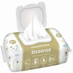 Детские вл.салфетки Inseense 80шт с экстр.ромашки с крышкой, фото №1