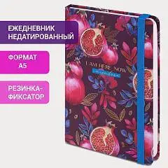 Ежедневник недат А5 "Pomegranate" тв.обл, на резинке, фото №1