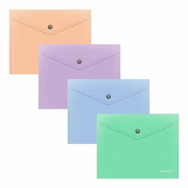 Папка на кнопке EK Matt Pastel Bloom, A5+, ассорти, фото №1