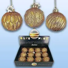 Елочный шар,  , 8 см, стеклоассорти, фото №1