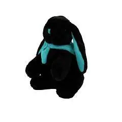 Игрушка мягкая Кролик сидячий 21см черный/бирюз Lapkin, фото №1