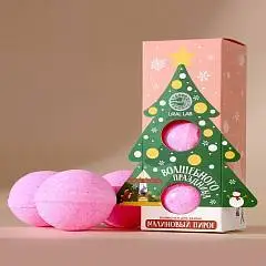 Бомбочки д/ванны Волшебного праздника малиновый пирог 3шт?120 г, фото №1