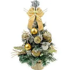 Елка декоративная "Зимняя красавица", 50см, золотистая, фото №1