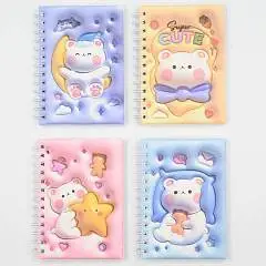 Блокнот А6 80л кл "CUTE" объемный 13*17,5см, гребень, фото №1