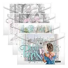 Папка на кнопке EK Dreamy Girls, A4, ассорти, фото №1