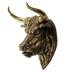 Фигура Бык голова Н-60см бронза, фото №1