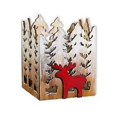 Короб декоративный "Красный олень" белый (дерево) 12,5х11х13,5 с, фото №1