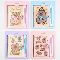 Блокнот+ручка А5 "КАПИБАРА" замочек под.уп.17,5*19,5см в асс, фото №1