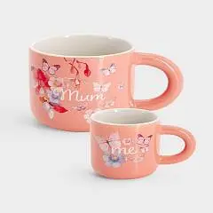 Набор кружек Цветы Camilla 380мл/120мл 2шт фарф светл/оранж, фото №1