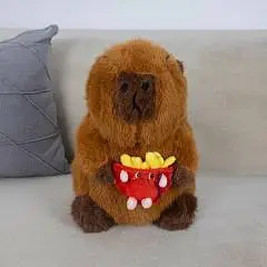 Игрушка мягкая Капибара с картошкой коричневый 30см, фото №1