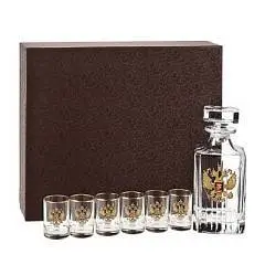 Набор д/водки"Герб России-1" 6 стопок/штоф, фото №1