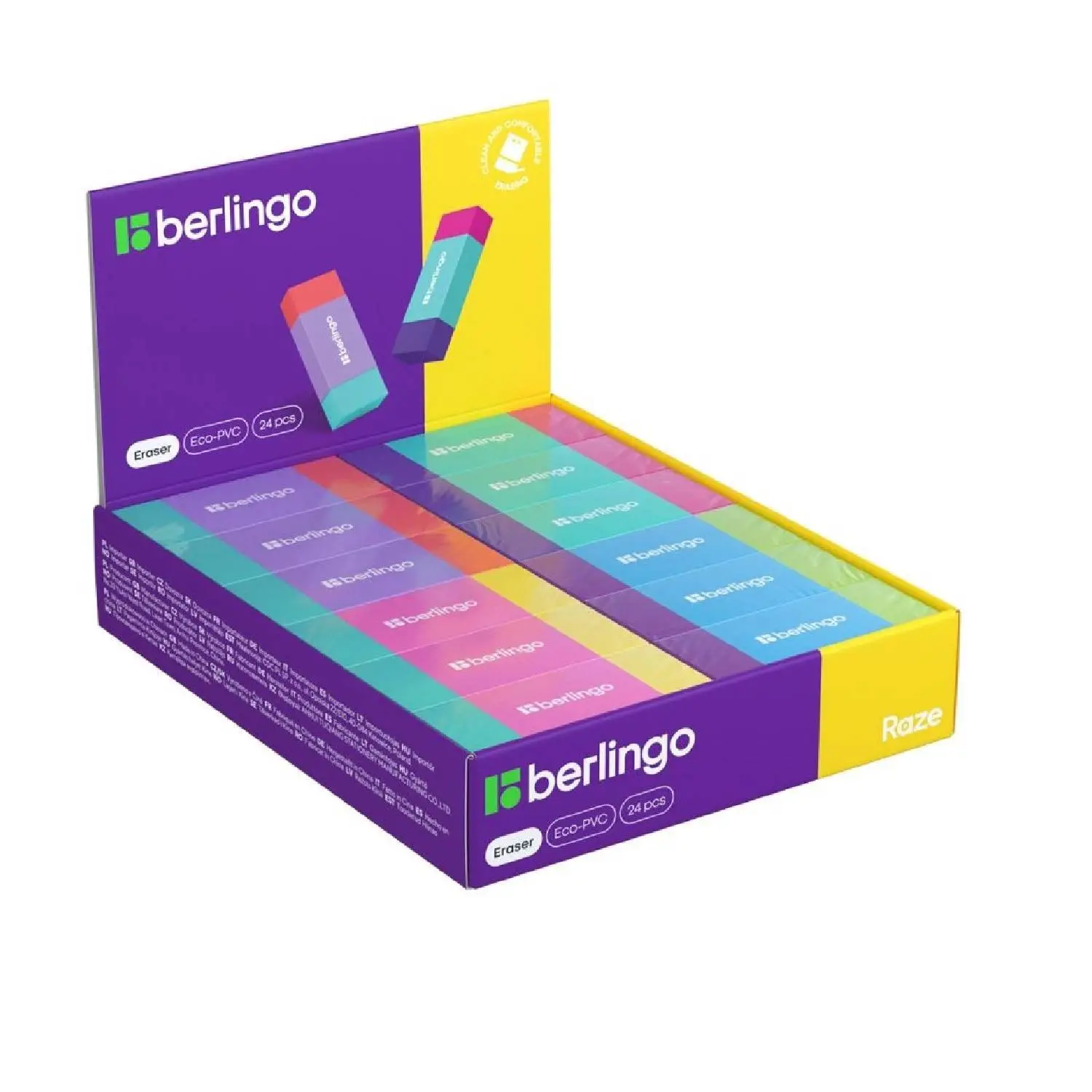 Ластик Berlingo "Raze", 48*18*10мм, Eco-Pvc, фото №1
