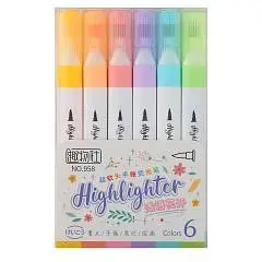 Набор текстовыделителей 6цв 1-5мм мягкий наконечник, фото №1