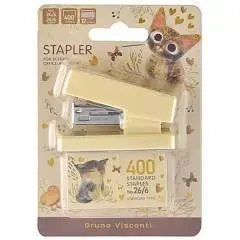 Степлер со скобами "Люби меня. Котики" 24/6-26/6, 400 скоб, фото №1