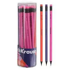 Карандаш чернографитный EK Caribbean Sunset, круглый, с ластиком, фото №1