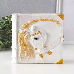 Копилка книга лошадь гипс 21*7.5*16.5см бел, фото №1