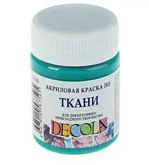 Краска по ткани Изумрудная акрил Декола 50мл, фото №1