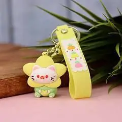 Брелок детский Flower cat yellow 3,5*5см, фото №1