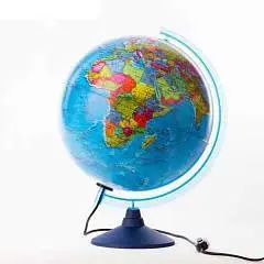 Глобус Земли д-р 320 политический с подсветкой, фото №1