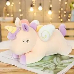 Игрушка мягкая Единорог 40см плюш холлоф светло-розовый, фото №1
