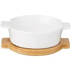 Салатник С Ручками "Native" На Дерев. Подставке 15,3Х12,9Х5,5 См, фото №1