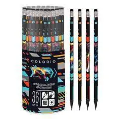 Карандаш чернографитный с ластиком Colorio Авто, HB пластик, фото №1