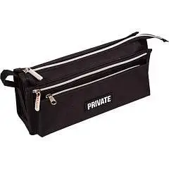 Пенал "deVENTE. Private" 21x10x7,5 см, 2 кармана, черный, фото №1