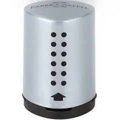 Точилка Faber-Castell "Grip 2001 Mini" 1 отверстие, серебряная, фото №1